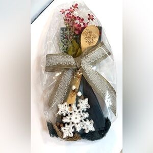 New Hostess Gift Blue Tea Towel and Spoon Gift Set